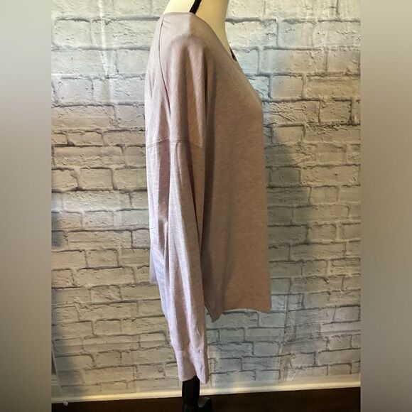 All In Motion - Women’s Plus Light Pink & Gray Long Sleeve Tee - Picture 3 of 5